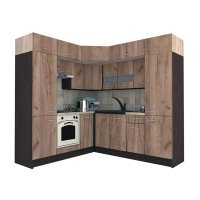 Bucatarie de Colt BIG GENA NEW DR. 210-230, Wenge / Decor K004